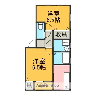 トワイライト扇が丘【203号室】の間取り