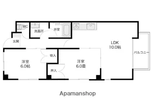 パークハイツ【202号室】の間取り