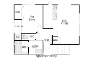 LIGHT COURT24【202号室】の間取り