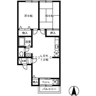 ピーチガーデン【2階】の間取り