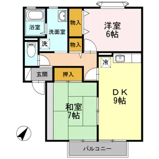 ハイカムール優【202号室】の間取り