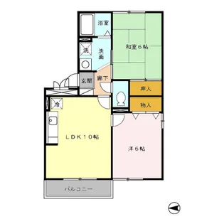 フレアコート矢木【2階】の間取り