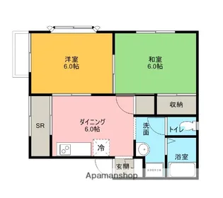 ドミール・ド・シャルマン八日市【201号室】の間取り