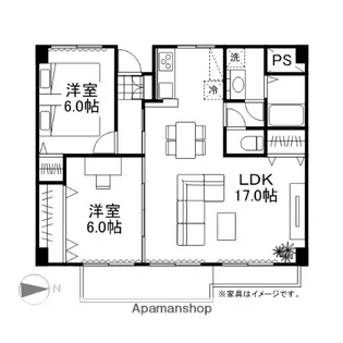 パルコ玉川35【702号室】の間取り