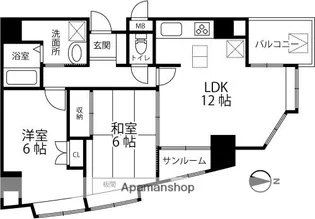 メリディアンコート【1002号室】の間取り
