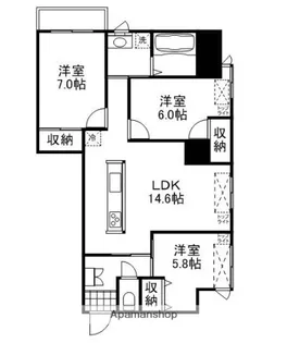クルエボヌール駅前【202号室】の間取り