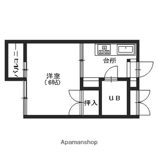 ルームワン里見【102号室】の間取り