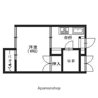 ルームワン里見【103号室】の間取り