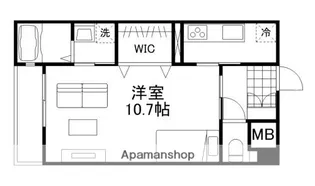 ラ・ペジブル武蔵【203号室】の間取り