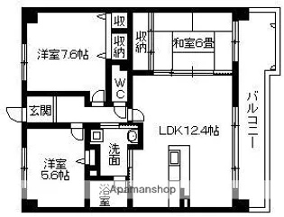スカイハイツ芳斉【905号室】の間取り
