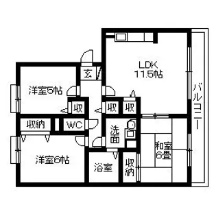 ルミエール・あさひ【3階】の間取り
