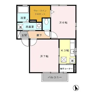 トゥールモンド・ボヌール【102号室】の間取り