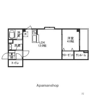 AMANCIEL泉が丘【201号室】の間取り