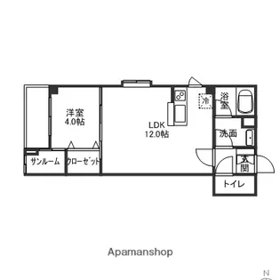 AMANCIEL泉が丘【203号室】の間取り