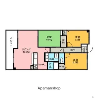 ダイアパレス緑が丘【108号室】の間取り