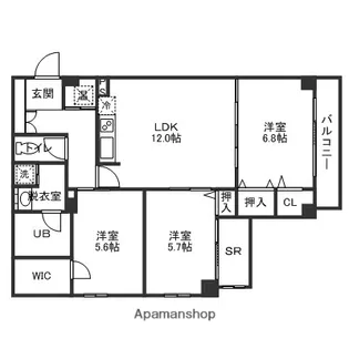 ファーストレーベン六枚ANNEX【302号室】の間取り