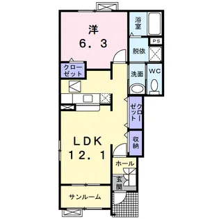 サンモールⅠ【1階】の間取り