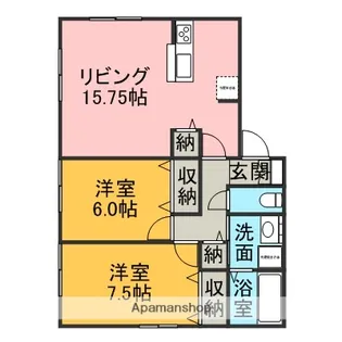 ブロンディール【203号室】の間取り