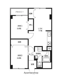 パークハウス泉野【405号室】の間取り
