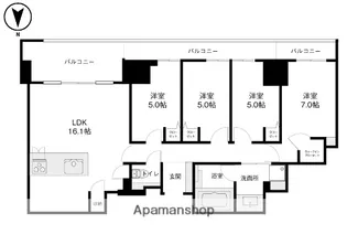 プレミスト香林坊【505号室】の間取り