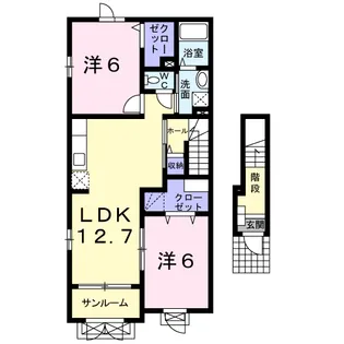 ボニートビオラⅠ【2階】の間取り