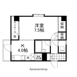 ツインフィル【A401号室】の間取り