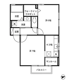 メゾンド・グリシーヌ【205号室】の間取り