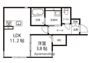 ART ROOM(アートルーム)【106号室】の間取り