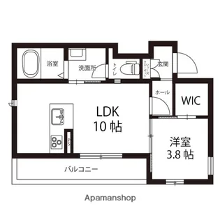 RAIN長土塀【202号室】の間取り