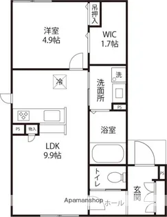 BICOLO【202号室】の間取り