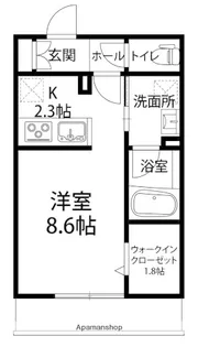 GRASSEMATINEE金沢 (グラスマティネ金沢)【206号室】の間取り