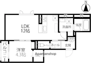 FOLIAGE KANAZAWA(フォリエジ 金沢)【204号室】の間取り