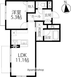 ヴィラアローナ野町【1階】の間取り