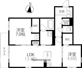 リッチシティオ【102号室】の間取り