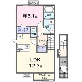 フライハイト・ラウムⅡ【2階】の間取り