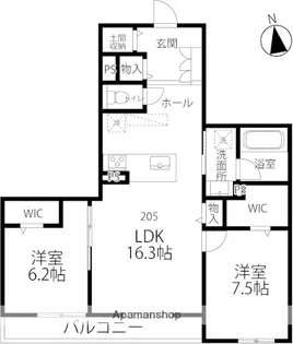 アンフィール泉が丘【2階】の間取り