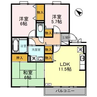 ルミエール・あさひ【3階】の間取り