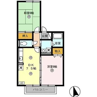 ボヌール・ポルト【2階】の間取り