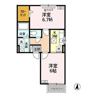 ぷらんたんⅢ【1階】の間取り