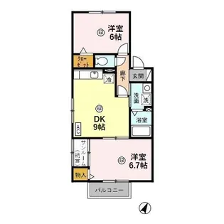 ホープ・A【205号室】の間取り