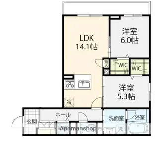 トワイライト瓢箪町【303号室】の間取り