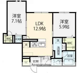 トワイライト瓢箪町【105号室】の間取り