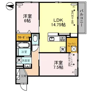 ブルームシュフル【1階】の間取り