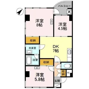 グランドール南高尾【3階】の間取り