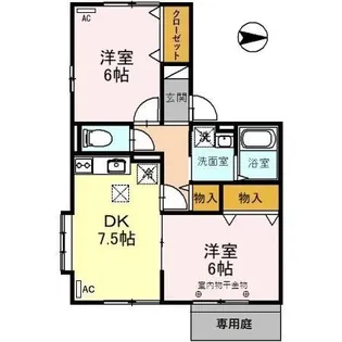 ソレアードⅢ【1階】の間取り