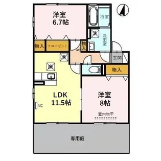 サンライズヒル B【1階】の間取り
