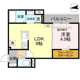 COEUR八日市(クールヨウカイチ)【2階】の間取り