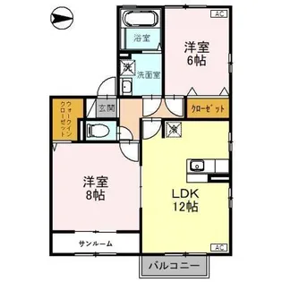 カーロリザイアII A【2階】の間取り