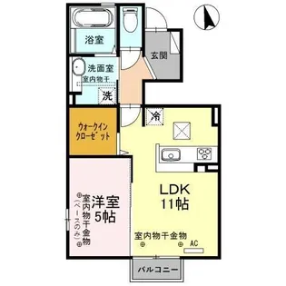 ハイト アルベロ【1階】の間取り