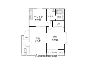 ボンヌ・シャンス【105号室】の間取り